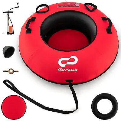 40  Heavy-Duty Inflatable Snow Tube For Sledding W/Tire Pump & Tow Strap Red • $72.95