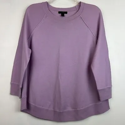 J Crew Womens Sweater Sz S Crewneck Pullover Merino Wool Thin Black Label Purple • $26.99