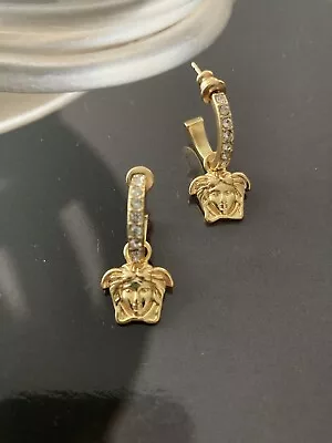 Versace Meduza Huggies Earrings. Pre-owned. In Good Condition. Authentic. • $113.67