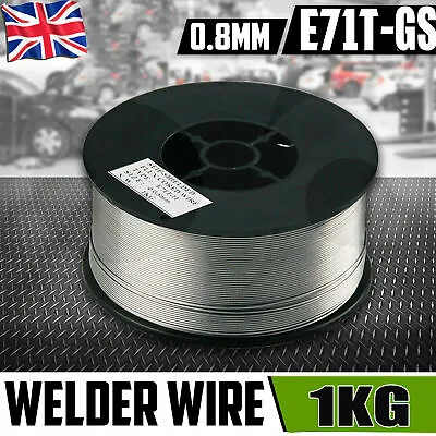  1KG 0.8mm GASLESS STAINLESS STEEL MIG WELDING WIRE REEL SPOOL ROLL FLUX CORE • £8.80