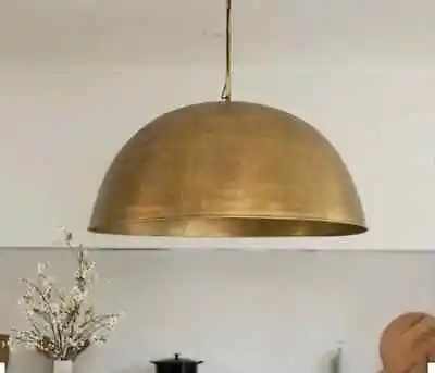 Gold Hammered Dome Pendant Light Fixture Moroccan Dome Brass Ceiling Lights • $169