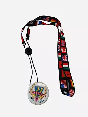 Disney Parks Epcot World Showcase Country Flags Pin Trading Lanyard With Button • $17.99
