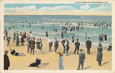 Daily Scene At Pablo Beach Florida FL Ocean C1920 Postcard • $14.95