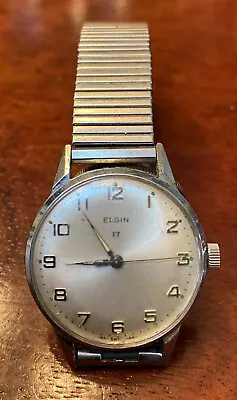 Vintage Shock ELGIN Men's Manual Wind Watch 17Jewels 1950s Working 171 Working • $55