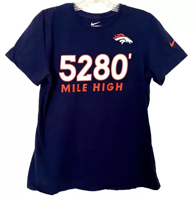 Denver Broncos 5280 NFL Football Mile High Stadium 5280 Blue Orange Women's L • $12.50