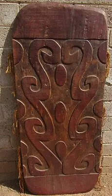 Vintage Mid Century Carved Wood Panel Sculpture Abstract Tribal Hawaiian Tiki • $194.59