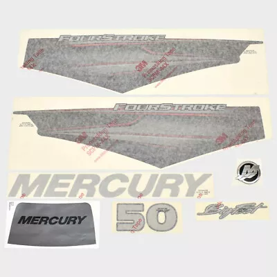 Mercury Boat Outboard Decals 8M0071112 | 50HP 4 CYL Bigfoot Sticker (Kit) • $207.39