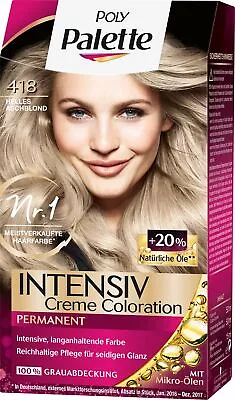 Poly Palette Intensive Cream Coloration 418 Light Ash Blond 115Ml Level • £4.07