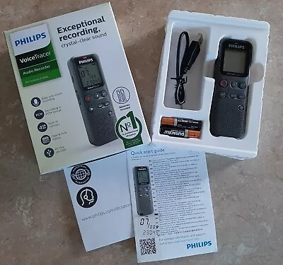 PHILIPS VoiceTracer - AUDIO RECORDER/DICTAPHONE - BOXED - SEE IMAGES For DETAILS • £10