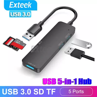 5 IN 1 USB 3.0 Multi Hub 5 Ports Adapter Charger TF SD Card Reader PC Macbook AU • $10.95