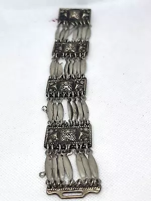 Vintage Panel Bracelet Marked Made In Mexico  7 1/2  Inch Long • $25.99