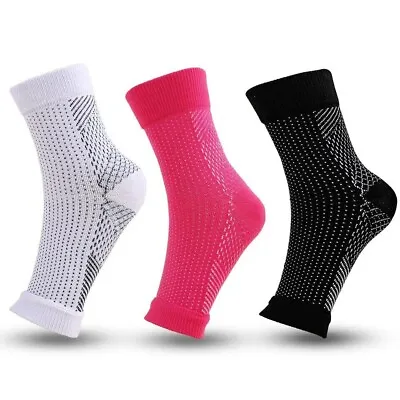 2 X Plantar Fasciitis Compression Socks Heel Foot Arch Pain Relief Support Pair • £3.79