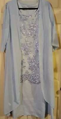 Baby Blue Mother Of The Bride 2 Piece Dress And Jacket Large • $30