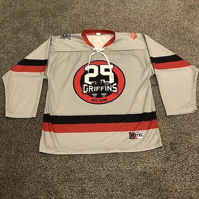 Grand Rapids Griffins Jersey Boys Extra Large Gray Red Hockey Minors • $48.88