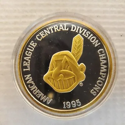 1oz .999 Silver Cleveland Indians Chief Wahoo 1995 Central Division Champs Cameo • $99.54