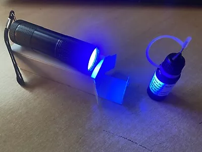 £7.25 • Buy 5ml  CRYSTAL REPAIR UV RESIN, GLUE FOR GLASS, METAL, FURNITURE + 9 LED UV TORCH