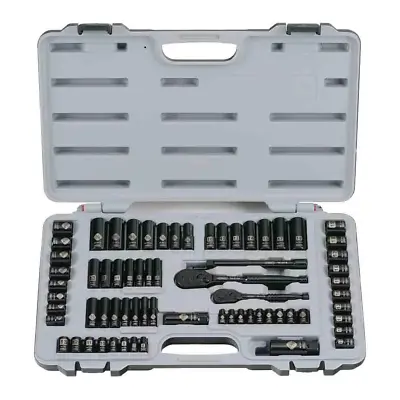 Stanley Black Metric SAE Chrome Reversible Ratchet Socket Set 69 Piece 6 Point • $83.25