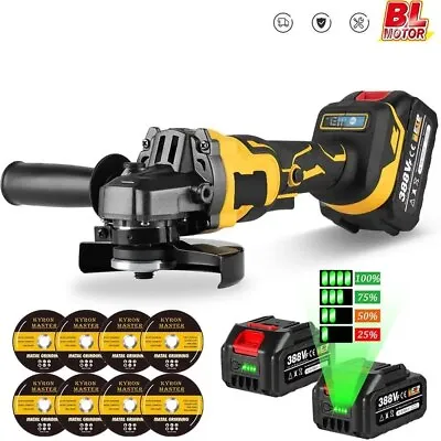 Brushless Angle Grinder W/ Battery 1280W 3 Gears Variable Cutting Woodworking • $199.99