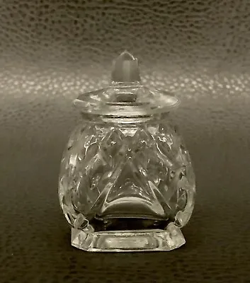 Vintage Cut Crystal Personal Mustard Pot With Slotted Lid • $16.95