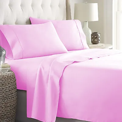 1000 TC Egyptian Cotton 810121518 Inch Depth Pocket Sheets Pink Solid • $56.99