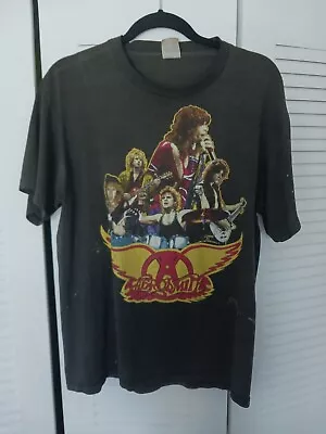 Vintage 1988 Aerosmith Walk This Way T-Shirt Large Black Band XL • $150