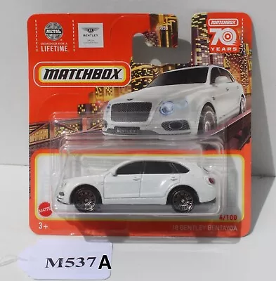 Matchbox 70 Years White 18 Bentley Bentayga 4/100 Bad Card FNQHotwheels M537A • $4.36