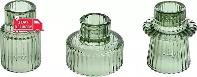 Taper Glass Candlestick Holders Tealight Candle Holders For Table Centerpieces • $27.36