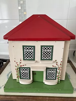 Vintage Hand Made Wooden 'Getaway Cottage' Holiday Let Dolls House • £45