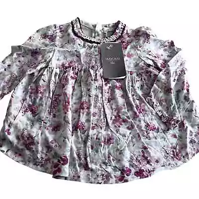 Mayoral Girls Ecru Floral Detail Blouse Top Size 2 NWT • $23.95