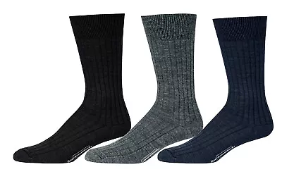 Mens Merino Wool Mid Calf Crew Dress Socks Warm Cozy Winter By Boardroom Socks • $48.15