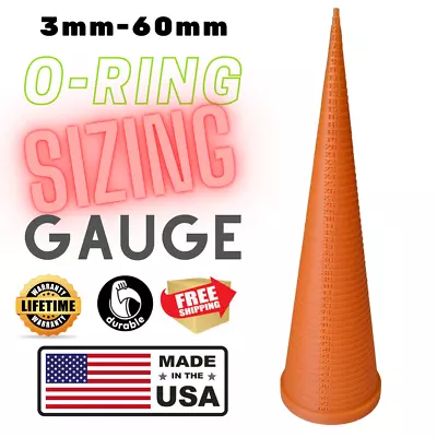 Orange O-Ring Gauge Sizing Cone Measuring Tool 3mm-60mm Chart Lifetime Warranty • $29.91