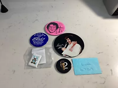 Rare Collection Of (5) Vintage Elvis Presley Buttons Must See Nr • $19.99