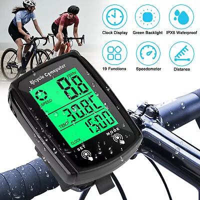 Bike Bicycle Speedometer Cycle Digital Odometer Computer Waterproof LCD Wired US • $11.48