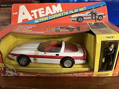 A-Team Action Corvette Play Set Galoob Boxed W Face Figure MISB 1983 Very Rare! • $300