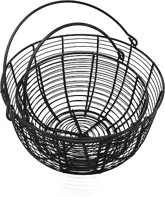 CVHOMEDECO. Metal Wire Egg Baskets Wire Fruit Baskets With Handle Country Vintag • $52.04