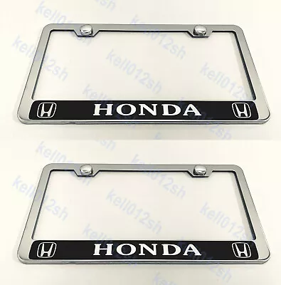 2pcs [ HondaReversed Style ] STAINLESS STEEL CHROME License Plate Frame Holder • $25.40