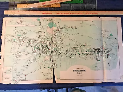 1879 Original Map Towns Of Brockton Abington Whitman Ma Mass Walker Atlas • $49.99