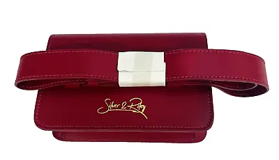 Silver & Riley Parisian Leather Belt Bag Maroon Folded Top Clasp Closure Italy • $300
