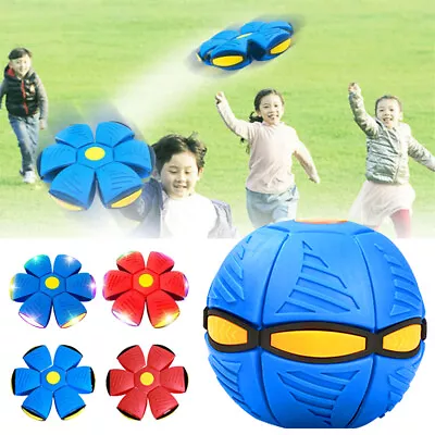 LED Light Garden Beach Toys Magic Outdoor UFO Kid Deformation Flying Saucer Ball • $13.99