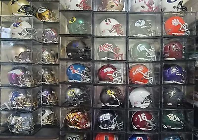 Mini Football Helmet Crystal Clear Case - UV - Riddell Schutt - Made In The USA • $19.97