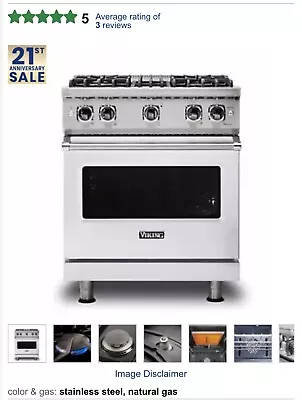 Viking VGCC5304BSS 30  Professional Freestanding Gas Range • $5200