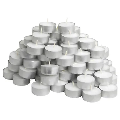 IKEA 100 Tea Light Candles Unscented White 38mm Wax Tealight 3 Hours • £10.45