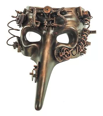 Steampunk Copper Plague Mask Masquerade Halloween Costume Eye Face Mask Gears • $14.99