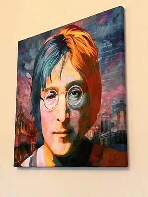 John Lennon The Beatles Music Colourful Portrait Wall Art Framed Canvas Picture • £20