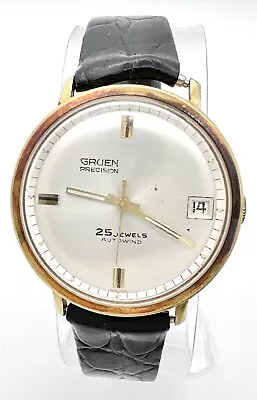 Vintage 1960s Gruen Precision 25j Automatic Gold Tone Watch • $24.99
