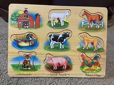 $24.77 • Buy Melissa & Doug Farm Sound Puzzle Wooden Peg Puzzle W/ Realistic Sound Effects