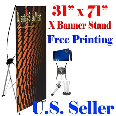 X Banner Stand 31  X71  Free Graphic Print Trade Show Display Free Bag Pop Up M • $59.95