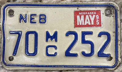 1995 Nebraska Motorcycle License Plate 70MC252 • $24.99