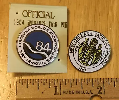 1984 Louisiana World Exposition Pin & 1984 New Orleans Vatican Pavilion Pin • $14.94