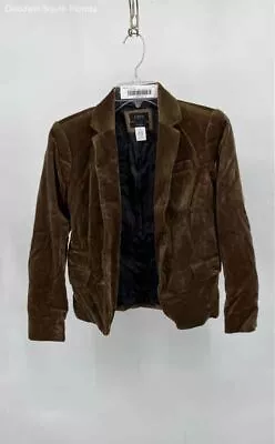 J. Crew Womens Brown 100% Cotton Schoolboy Two-Button Blazer Jacket Size 2P • $22.74